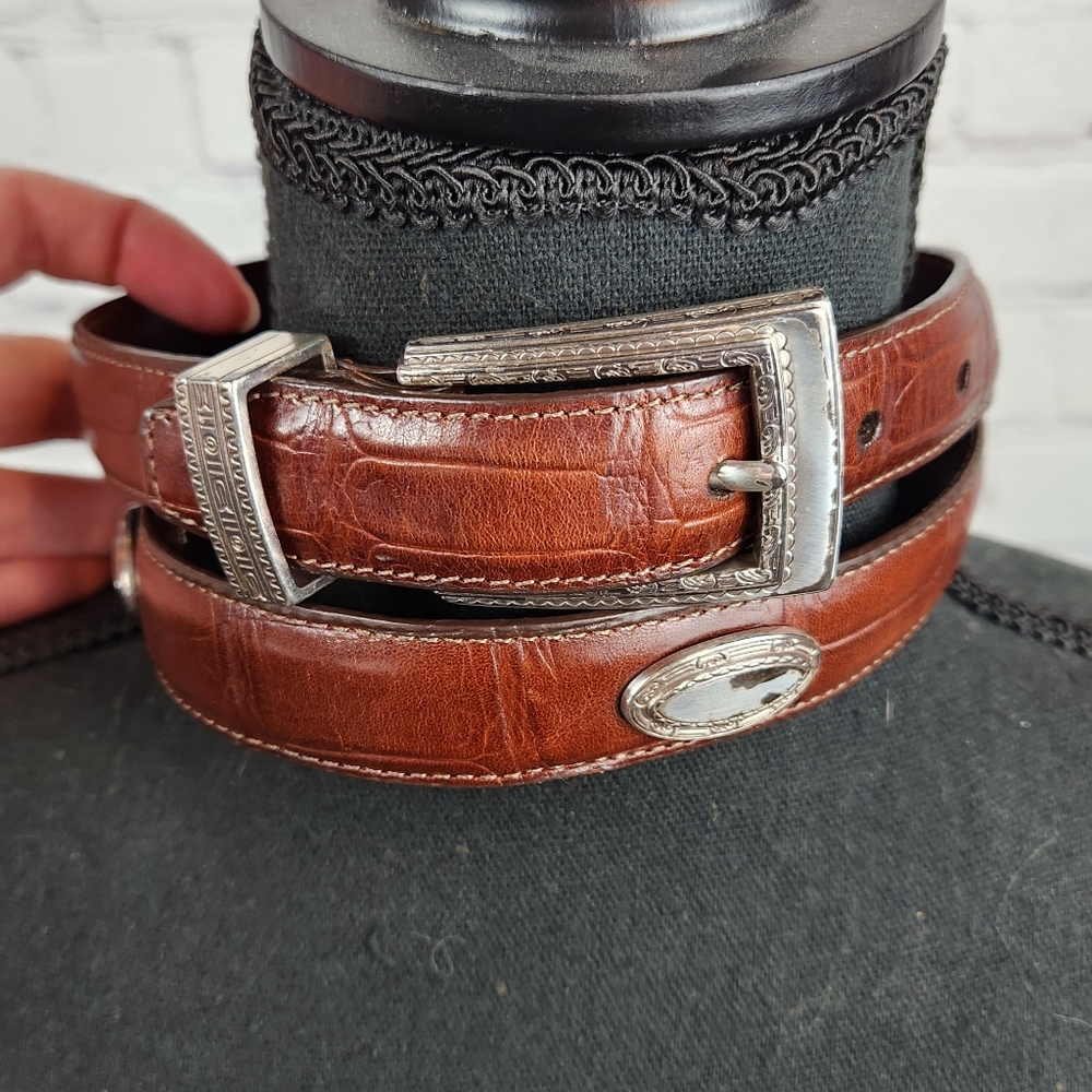 Brighton Vintage Pendant Brown leather belt